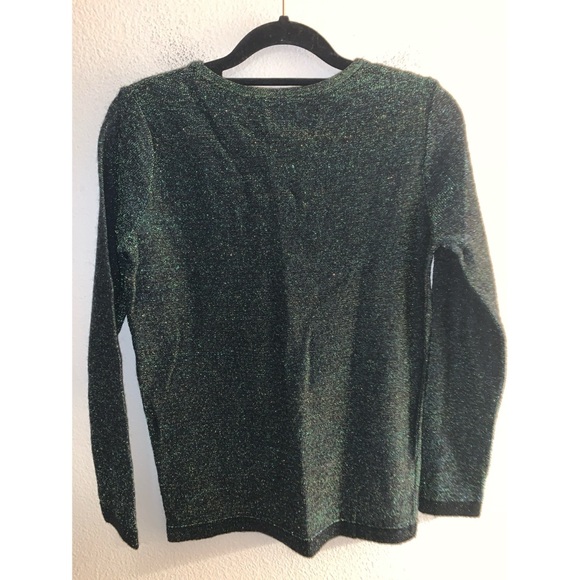 United Colors Of Bennetton Green Sparkle Sweater Women’s XS - Picture 2 of 5